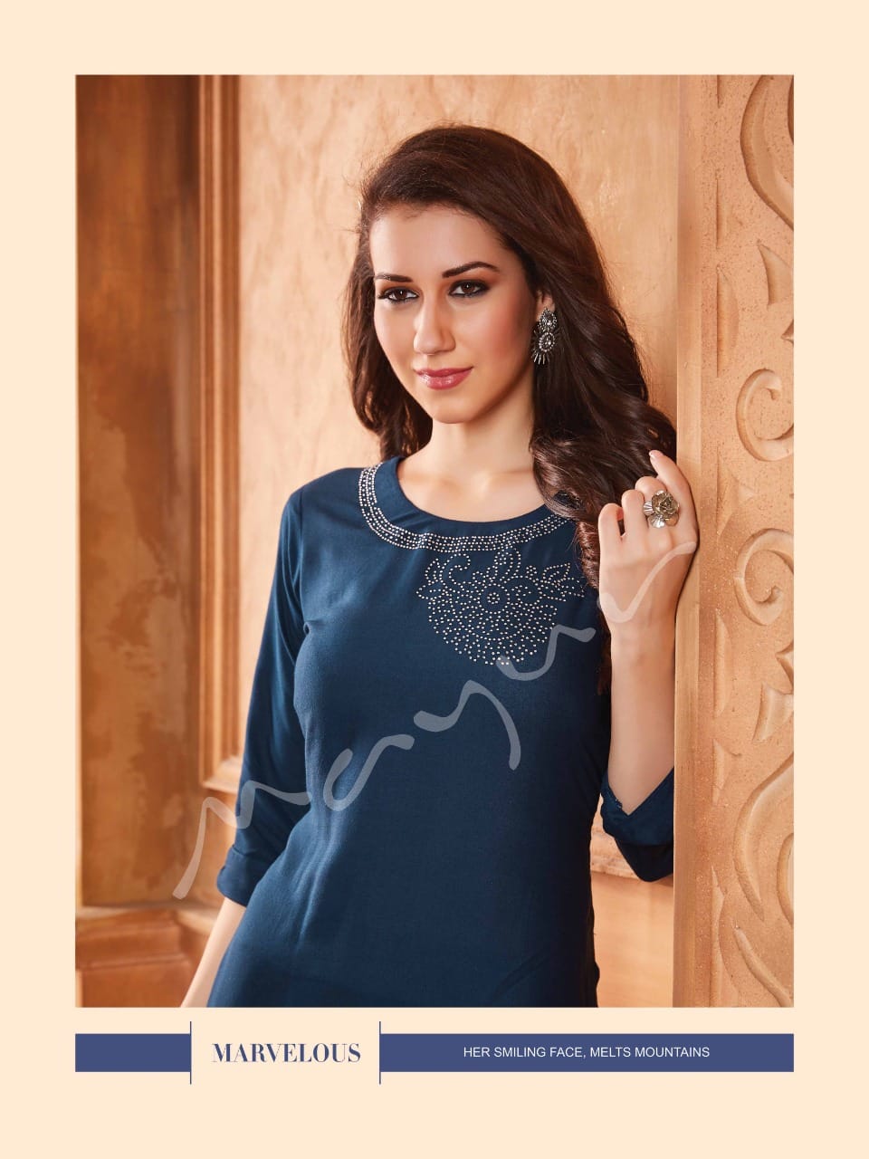 Mayur Stone 5 Ethnic Wear Fancy Denim Short Kurti With Pant Collection